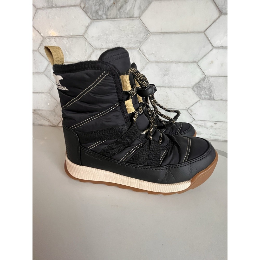 Sorel Youth Whitney‎ II Short Lace Boots Black Snow Winter Little Kids Baby sz 1